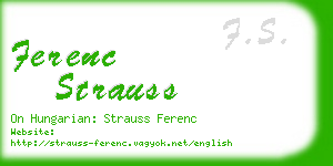 ferenc strauss business card